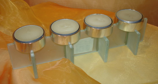 Glas Teelicht-Leuchter - zum Schlieen ins Bild klicken